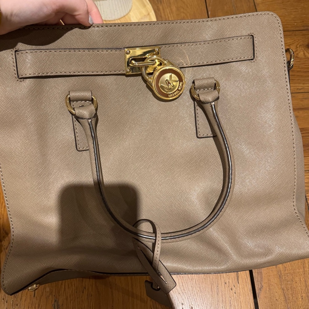 Michael Kors Brown Satchel with Gold Accents